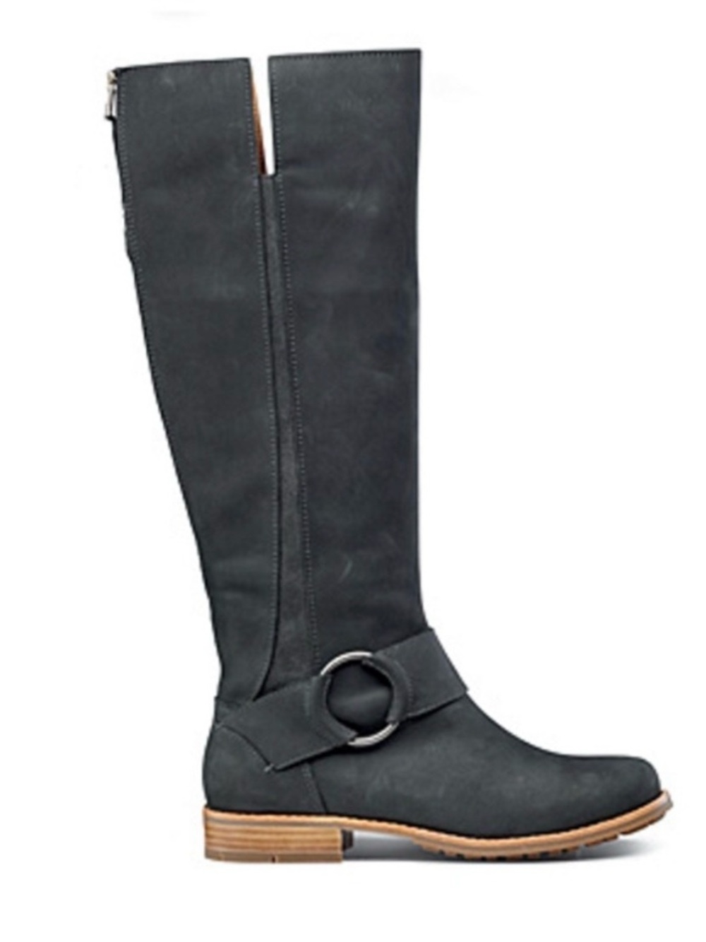 OluKai Holo Lio II Tall Leather Riding Boots Dark Shadow Harness Zip Size 9